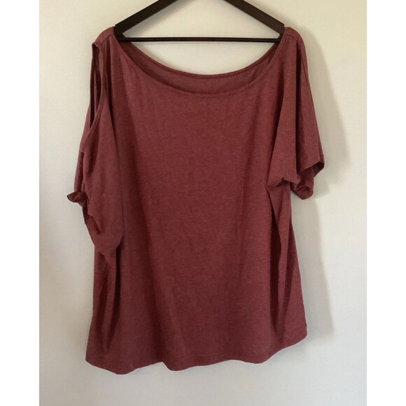 SHEIN Curve Women’s Casual Loose Slash Shoulder T-Shirt Sienna Color Size 4XL - Picture 4 of 7